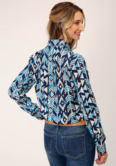 Roper Womens Long Sleeve Snap Modern Aztec Print Western Western Shirt - Flyclothing LLC