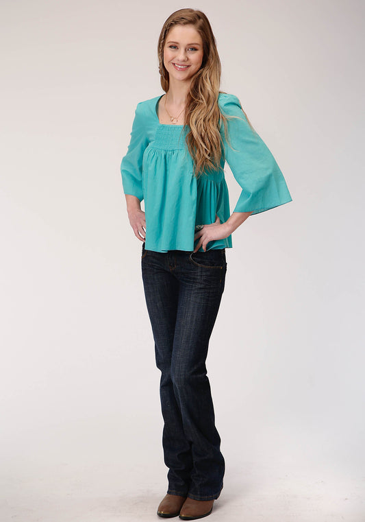 Roper Womens Long Sleeve Cotton Slub Blouse - Flyclothing LLC