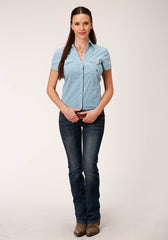 Roper Womens Long Sleeve Snap Stretch Check Western Shirt - Flyclothing LLC