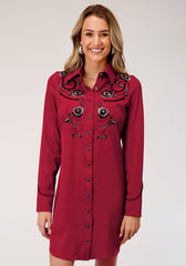 Roper Womens Long Sleeve Retro Dress