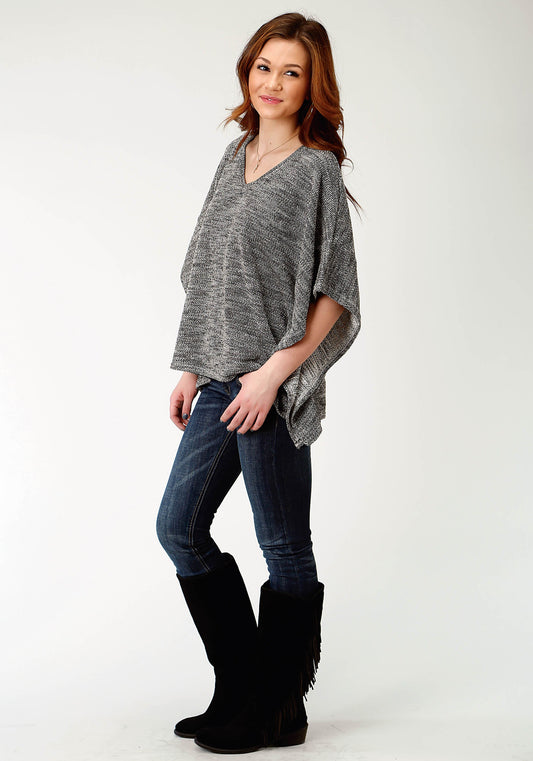 Roper Womens Gray Knit Poncho - Flyclothing LLC