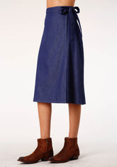 Roper Womens Indigo Denim Wrap Skirt