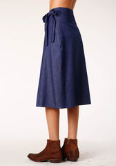 Roper Womens Indigo Denim Wrap Skirt - Flyclothing LLC