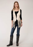 Roper Womens Faux Suede Open Vest