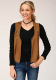 Roper Womens Brown Poly Suede Vest