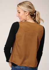 Roper Womens Brown Poly Suede Vest - Roper