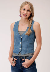 Roper Womens Cotton Denim Western Vest