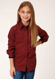 Roper Girls Long Sleeve Snap Tribal Geo Print Western Shirt