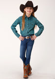 Roper Girls Long Sleeve Snap Blue Agave Paisley Western Shirt - Flyclothing LLC