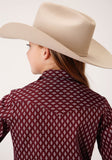 Roper Girls Long Sleeve Snap Point Diamonds Wine Western Shirt - Flyclothing LLC