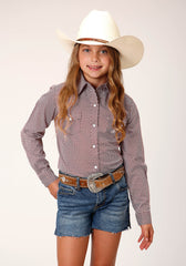 Roper Girls Long Sleeve Snap Climbing Diamond Western Shirt