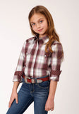 Roper Girls Long Sleeve Snap Red Ombre Western Shirt