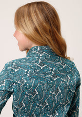 Roper Girls Long Sleeve Button Upstream Paisley Western Shirt - Flyclothing LLC