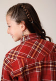 Roper Girls Long Sleeve Button Unlined Flannel Western Shirt - Flyclothing LLC