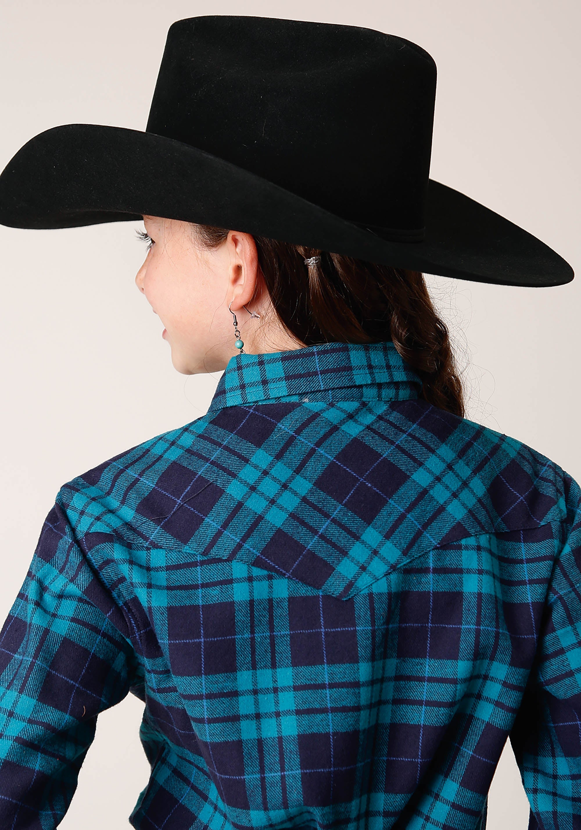 Roper Girls Long Sleeve Button Unlined Flannel Western Shirt - Flyclothing LLC