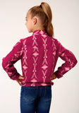 Roper Girls Long Sleeve Snap Wine Aztec Print Shirt - Flyclothing LLC