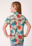 Roper Girls Short Sleeve Snap Trail Ride Tropical Western Shirt - Flyclothing LLC