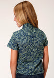 Roper Girls Short Sleeve Snap Lucky Tropical Print Western Shirt - Flyclothing LLC