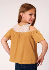 Roper Girls Short Sleeve Button Dip Dye Cotton Western Shirt - Flyclothing LLC