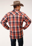 Roper Mens Long Sleeve Snap Sherpa Lined Flannel Shirt Jacket - Flyclothing LLC