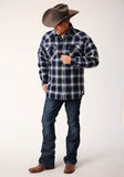 Roper Mens Long Sleeve Snap Sherpa Lined Flannel Shirt Jacket - Flyclothing LLC