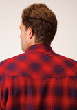 Roper Mens Long Sleeve Snap Sherpa Lined Flannel Shirt Jacket - Flyclothing LLC