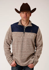 Roper Mens Brown Micro Fleece Pullover