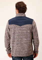 Roper Mens Hthr Chocolate Micro Fleece Pullover - Flyclothing LLC