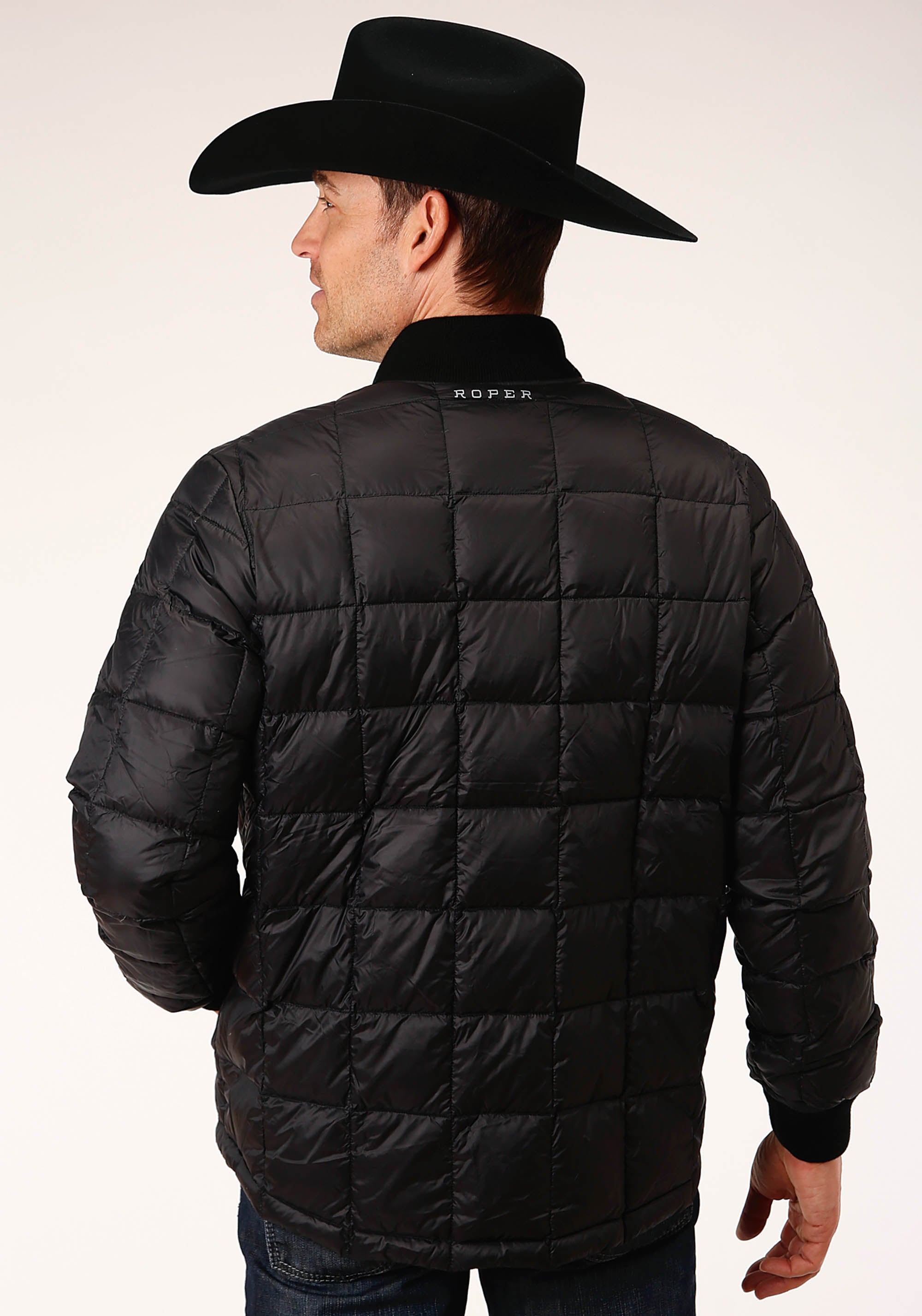 Roper Mens Down Proof Coated Jacket Black - Flyclothing LLC