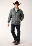 Roper Mens Slvr Sage Nylon Down Proof Coated Jacket - Flyclothing LLC