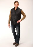 Roper Mens Black Nylon Down Proof Coated Vest - Flyclothing LLC