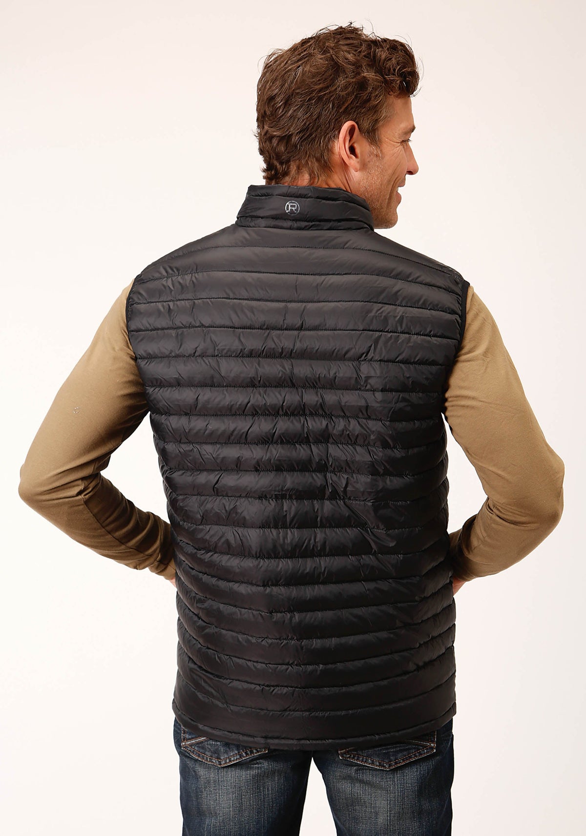 Roper Mens Black Nylon Down Proof Coated Vest - Flyclothing LLC