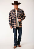 Roper Mens Long Sleeve Tall Fit Snap Sherpa Lined Flannel Shirt Jacket - Flyclothing LLC