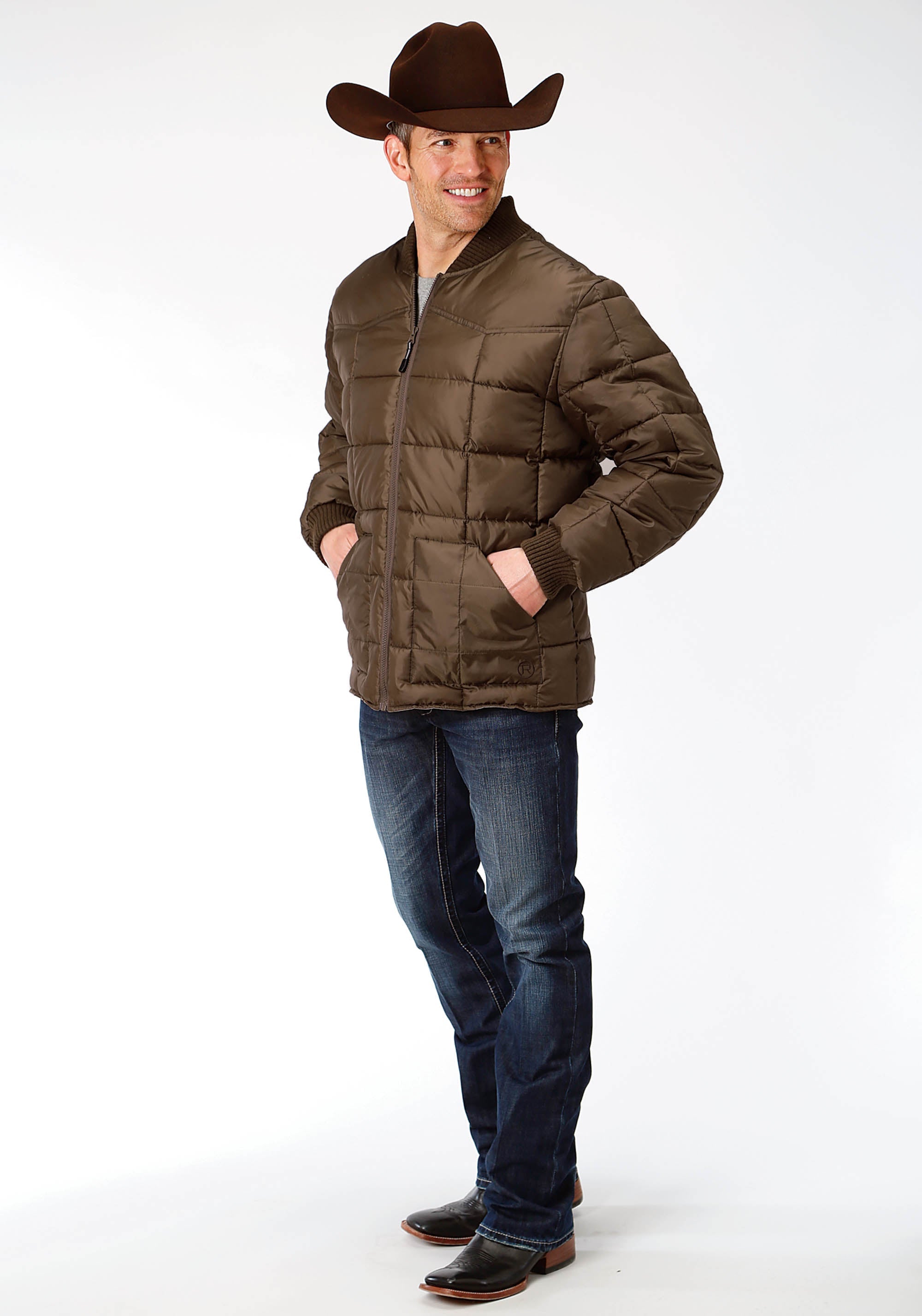 Roper Mens Brown Poly-Filled Jacket - Flyclothing LLC