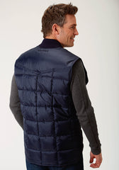 Roper Mens Navy Blue Poly-Filled Vest - Flyclothing LLC