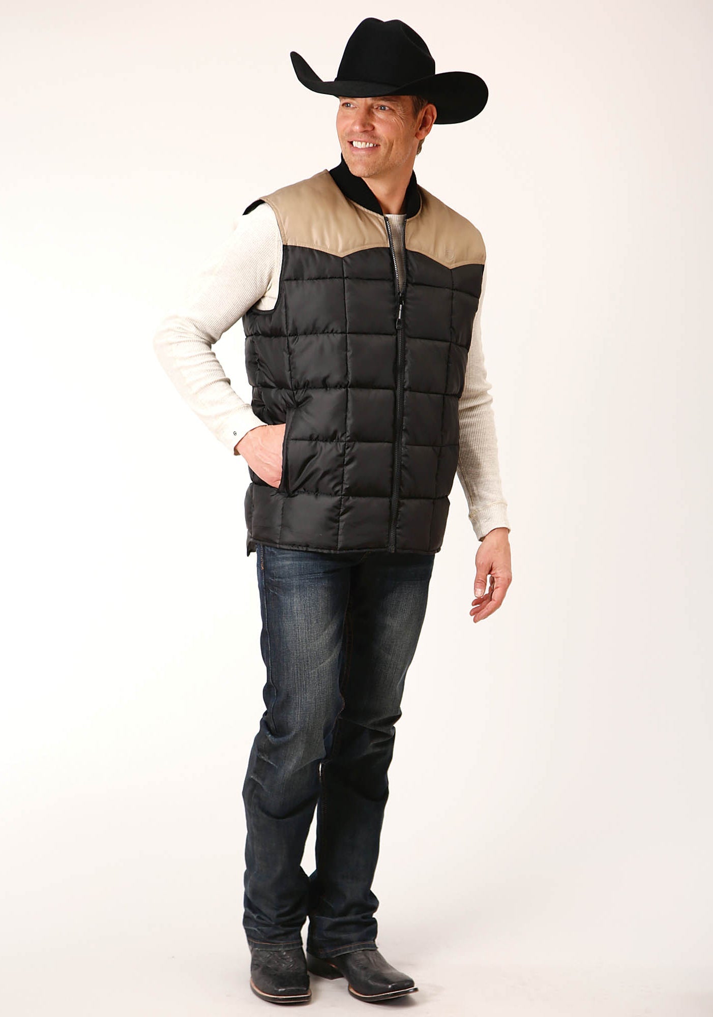 Roper Mens Quilted Polyfilled Vest - Flyclothing LLC