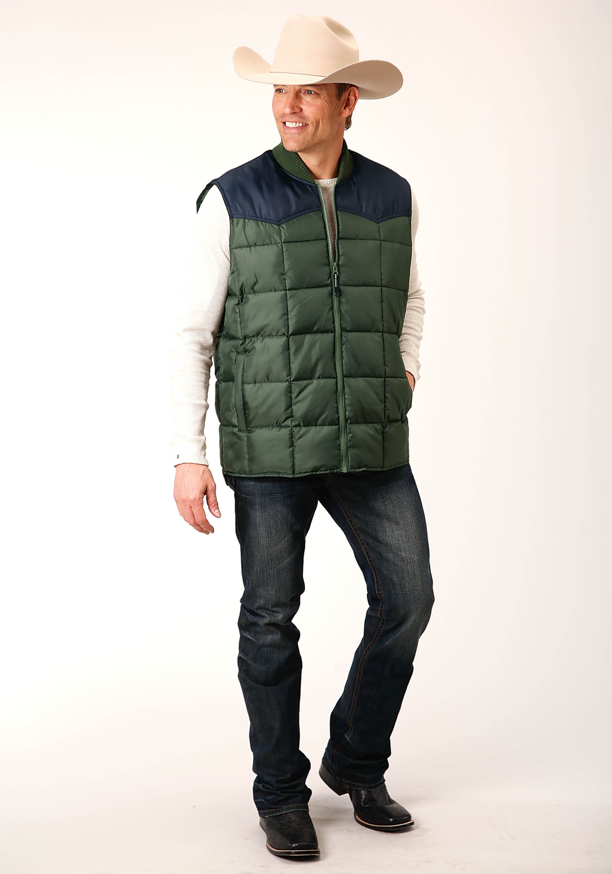 Roper Mens Quilted Polyfilled Vest - Flyclothing LLC