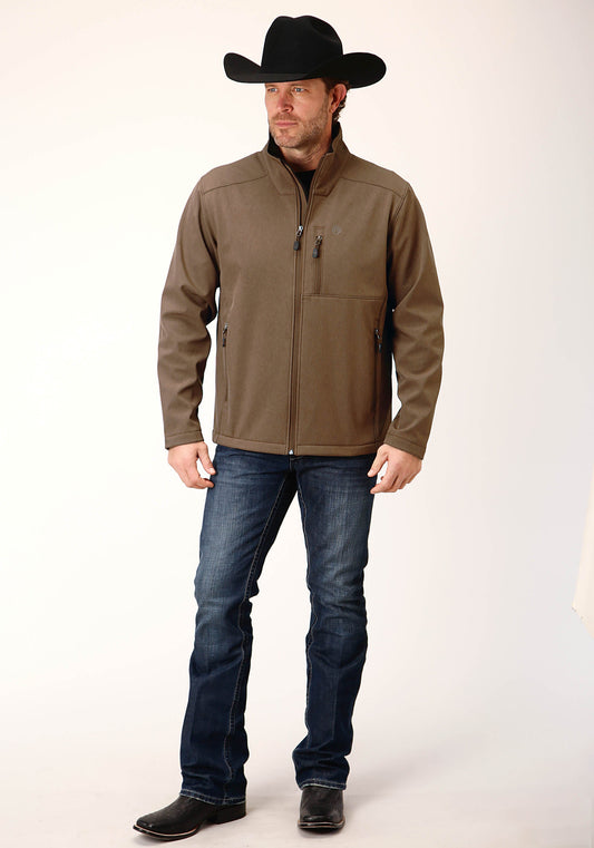 Roper Mens Heather Mocha Soft Shell Jacket - Flyclothing LLC