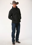 Roper Mens Black Softshell With Black Lining Zip Front Jacket - Flyclothing LLC