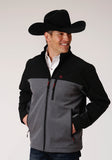 Roper Mens Pieced Grey Black Softshell Jacket