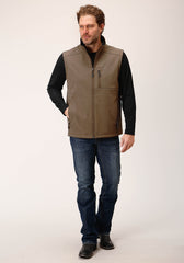 Roper Mens Heather Mocha Soft Shell Vest - Flyclothing LLC