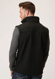 Roper Mens Black Softshell With Black Lining Zip Front Vest - Flyclothing LLC