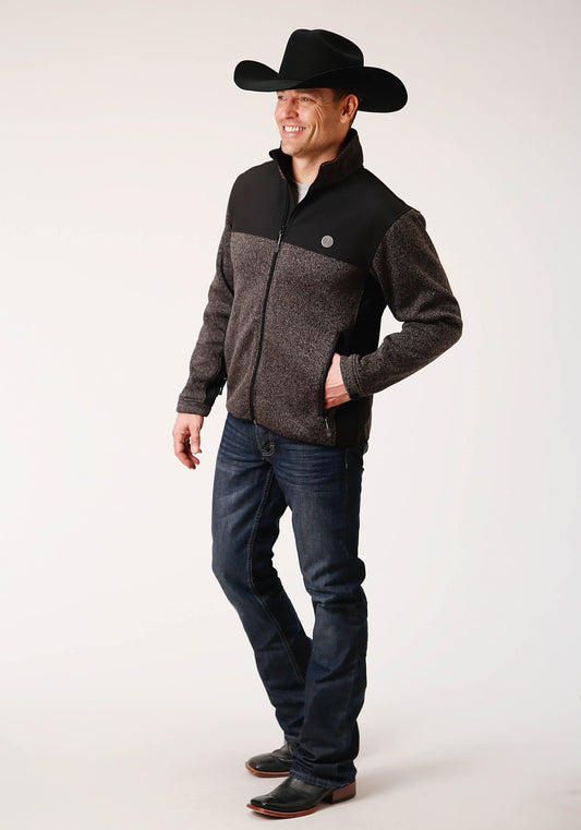 Roper Mens Charcoal Sweater Knit Jacket - Flyclothing LLC