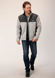 Roper Mens Oatmeal Sweater Bonded Fleece Jacket - Flyclothing LLC