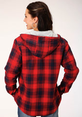 Roper Womens Long Sleeve Snap Thermal Lined Flannel Shirt Jacket - Flyclothing LLC