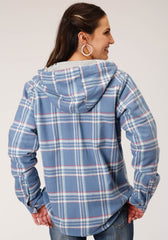 Roper Womens Long Sleeve Snap Thermal Lined Flannel Shirt Jacket