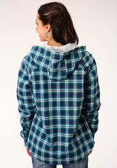 Roper Womens Long Sleeve Snap Thermal Lined Flannel Shirt Jacket - Roper