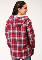 Roper Womens Long Sleeve Snap Thermal Lined Flannel Shirt Jacket - Flyclothing LLC