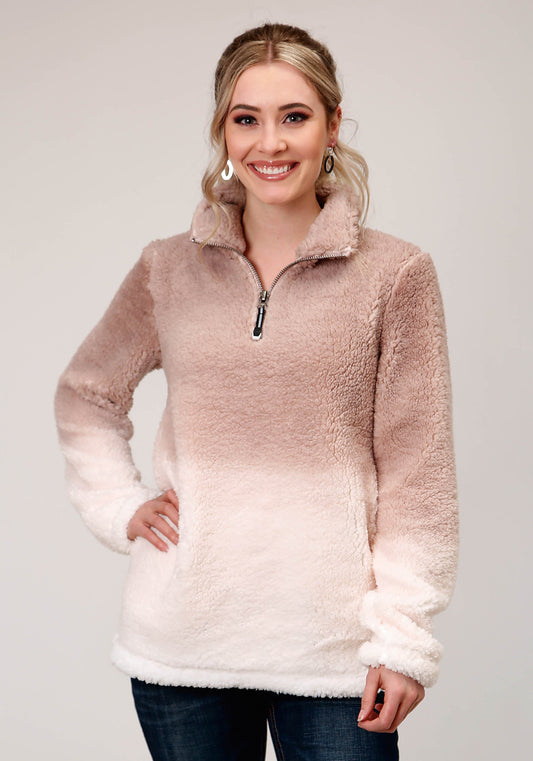 Roper Womens Polar Fleece Dip Dye Pullover