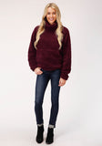 Roper Womens Wine Polar Fleece Pullover - Flyclothing LLC